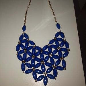 Royal blue bib necklace